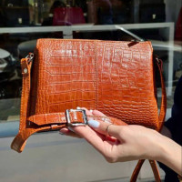 کیف چرم سه طبله بزرگ عسلی نارنجی سنگی