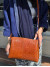 کیف چرم سه طبله بزرگ عسلی نارنجی سنگی