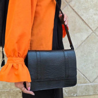 کیف چرم خورشید مشکی لیزارد