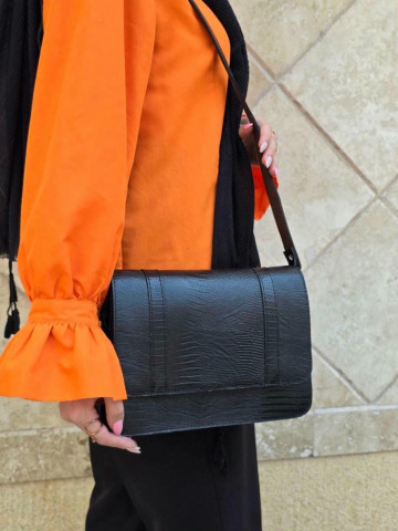 کیف چرم خورشید مشکی لیزارد