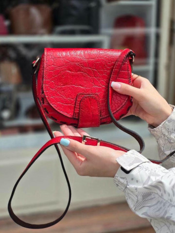 کیف چرم فنجول قرمز سنگی 