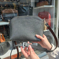 کیف چرم لچک طوسی بزرگ لیزارد 