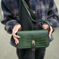 کیف چرم نگار سبز سنگی