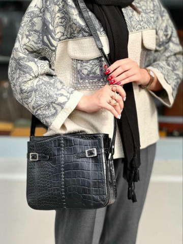 کیف سارای مشکی سنگی