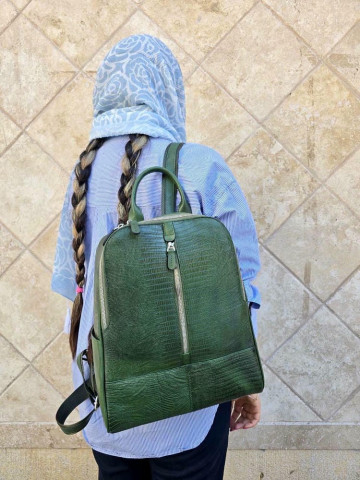 کوله چرم رایا سبز لیزارد