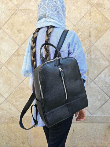 کوله چرم رایا مشکی فلوتر