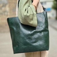 کیف چرم ترنم سبز لیزارد