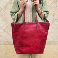 کیف چرم ترنم قرمز لیزارد