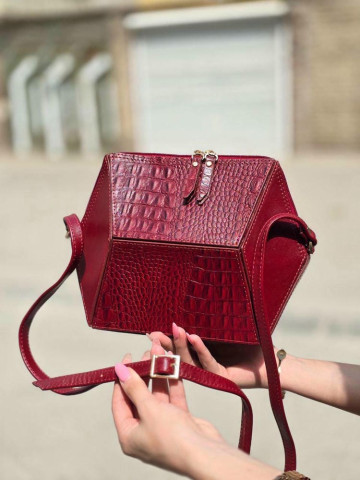 کیف چرم دلربا زرشکی آلبالویی