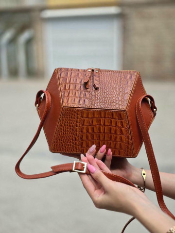 کیف چرم دلربا عسلی