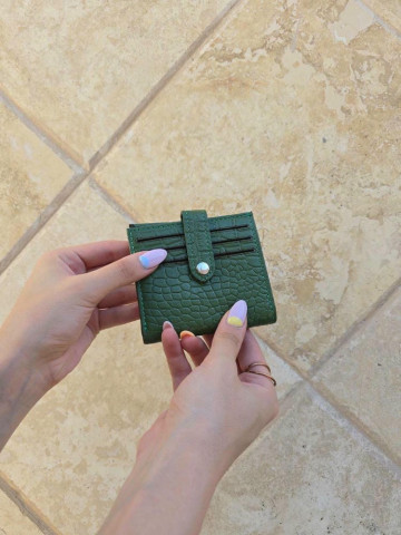 جاکارتی چرم دکمه دار سبز سنگی