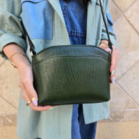 کیف چرم لچک سبز ابر و بادی لیزارد کوچک