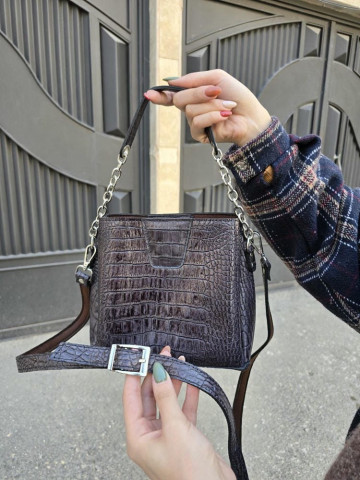 کیف چرم شین طوسی یاسی ابر و بادی سنگی