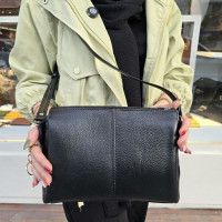 کیف چرم سه طبله بزرگ مشکی فلوتر