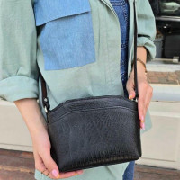 کیف چرم لچک مشکی لیزارد کوچک