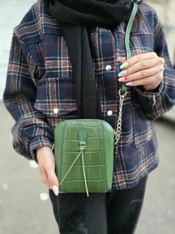 کیف چرم لیا سبز