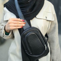 کیف چرم بادی بگ کوچک مشکی فلوتر