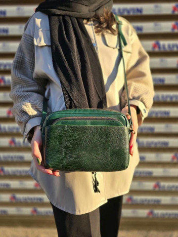 کیف مهسا سبز صاف لیزارد