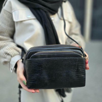 کیف مهسا مشکی صاف لیزارد