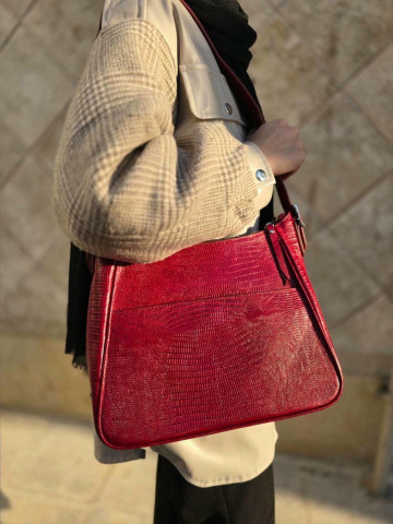 کیف نیلو زرشکی آلبالویی لیزارد