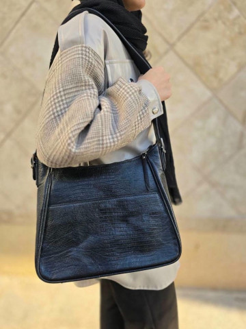 کیف نیلو مشکی لیزارد