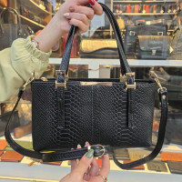 کیف چرم لیزری مشکی پولک ماهی