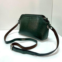 کیف چرم آیسان سبز سنگی