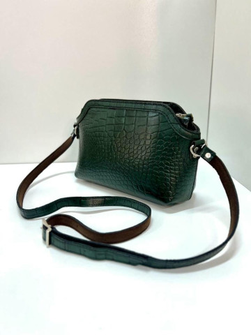 کیف چرم آیسان سبز سنگی