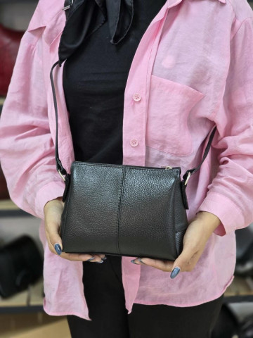 کیف چرم سه طبله کوچک مشکی فلوتر