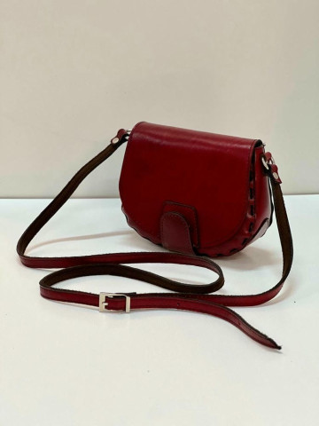 کیف چرم فنجول زرشکی ابر و بادی روشن