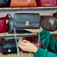 کیف چرم نگین مشکی فلوتر