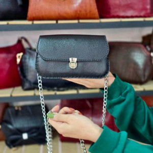 کیف چرم نگین مشکی فلوتر