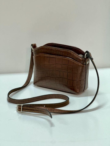 کیف چرم لچک مشکی قهوه ای سنگی کوچک