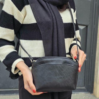 کیف چرم لچک مشکی ساده کوچک