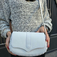   کیف چرم درب پروانه سفید فلوتر