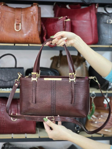 کیف چرم لیزری عنابی لیزارد