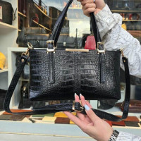 کیف چرم لیزری مشکی سنگی