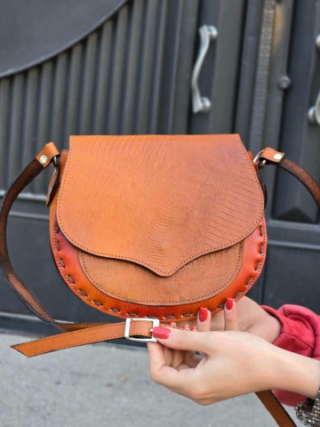 کیف چرم ترنج عسلی نارنجی