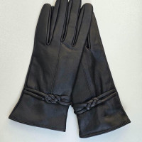 دستکش چرم زنانه مشکی مدل B