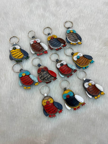 جاکلیدی چرمی طرح جغد