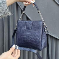 کیف چرم شین سرمه ای تیره سنگی