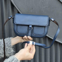 کیف چرم دو جیب سرمه ای روشن فلوتر