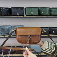 کیف چرم دو جیب قهوه ای دست رنگ ابر و بادی صاف