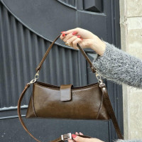 کیف چرم ملور قهوه ای دست رنگ ساده