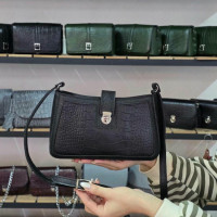 کیف چرم قایقی مشکی سنگی فلوتر