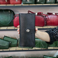 کیف پول نیلوفر مشکی لیزارد