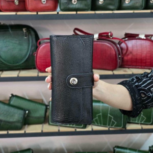 کیف پول نیلوفر مشکی لیزارد