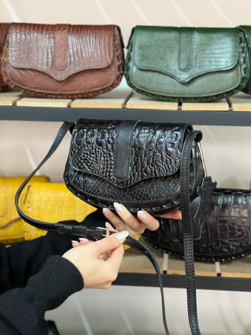   کیف چرم درب پروانه مشکی کروکو 2
