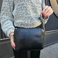 کیف چرم وانیا لیزارد مشکی