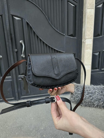   کیف چرم درب پروانه مشکی فلوتر درب اشکی